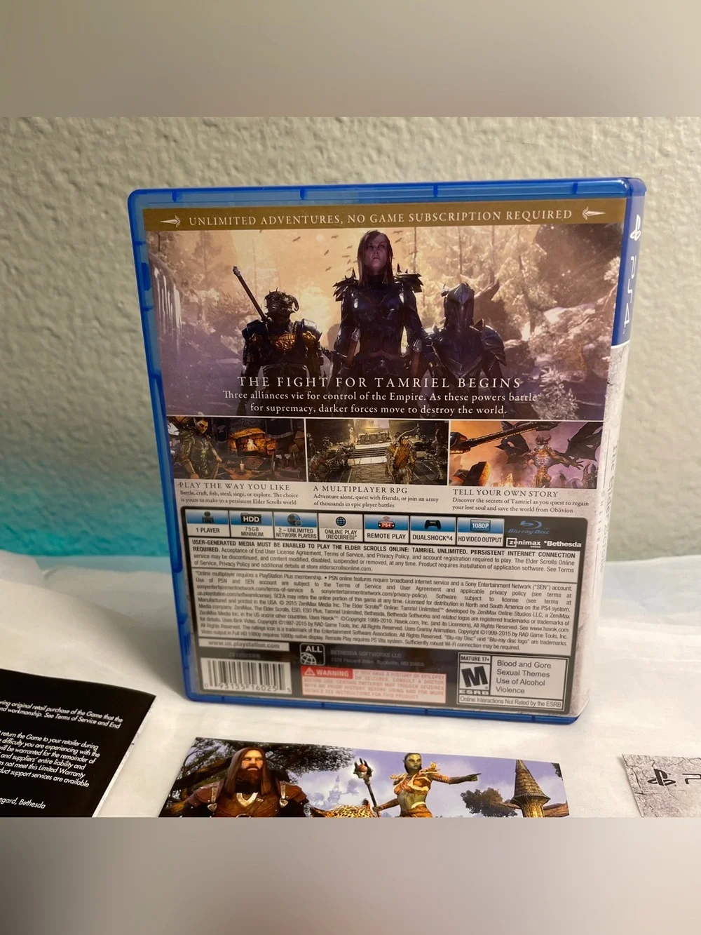 The Elder Scrolls Online Tamriel Unlimited (Sony Playstation 4, PS4) Complete